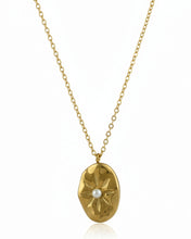 Vintage Pearl Floral Disc Pendant Chain